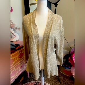 Gold Open Front Cardigan